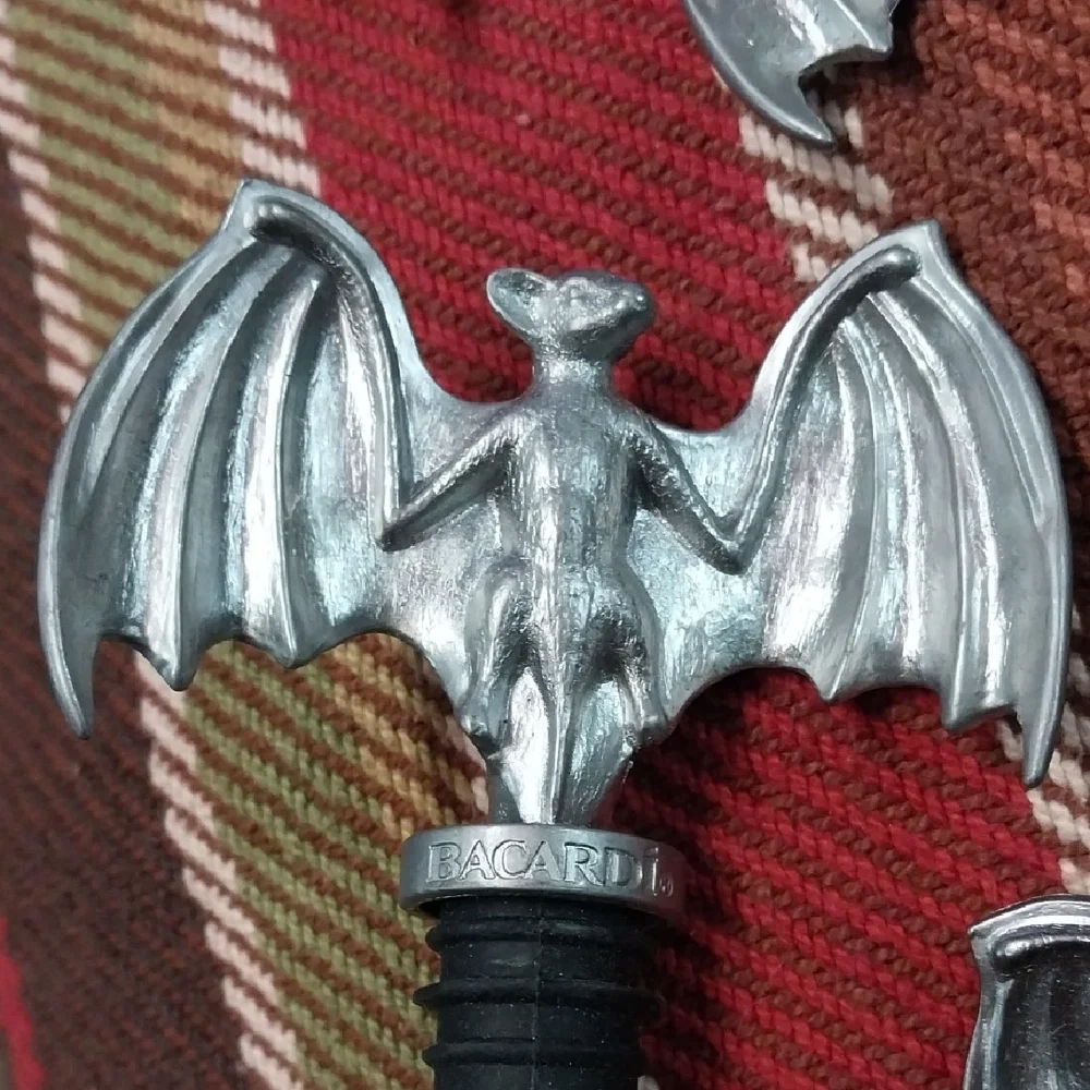 Silver Bat Bottle Stopper - Set of Metal Bat Stoppers